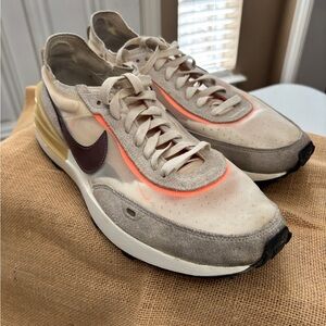 Nike Cream and Orange Retro Sneakers